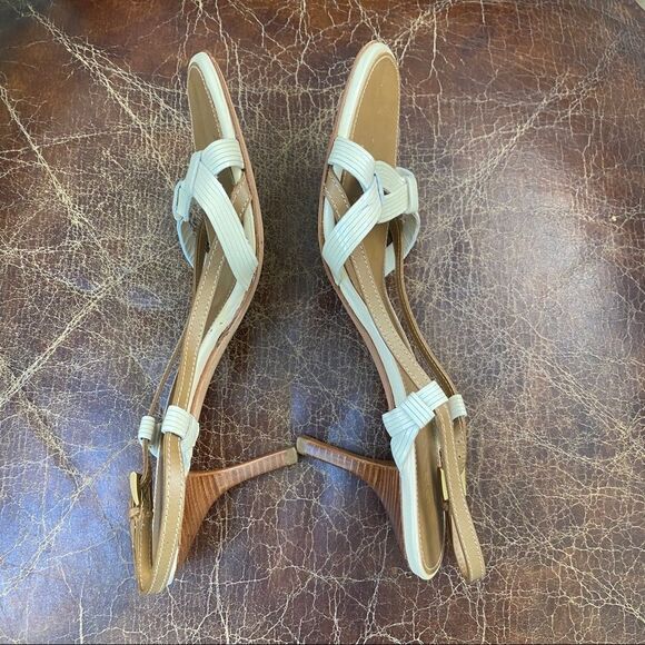 PRADA cream tan slingback sandals 10 - Picture 4 of 7